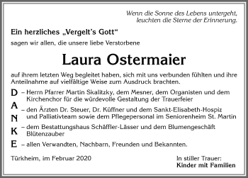 Traueranzeige von Laura Ostermaier von Allgäuer Zeitung