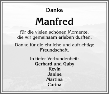 Traueranzeige von Manfred Baldauf von Allgäuer Zeitung