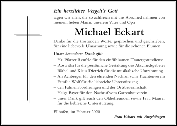 Traueranzeige von Michael Eckart von Der Westallgäuer