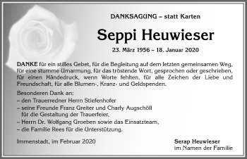 Traueranzeige von Seppi Heuwieser von Allgäuer Anzeigeblatt