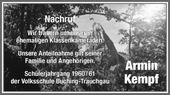 Traueranzeige von Armin Kempf von Allgäuer Zeitung, Füssen