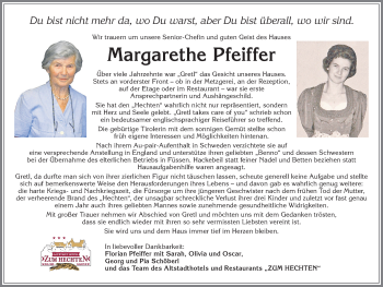 Traueranzeige von Margarethe Pfeiffer von Allgäuer Zeitung, Füssen