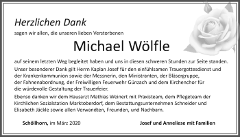 Traueranzeige von Michael Wölfle von Allgäuer Zeitung, Marktoberdorf