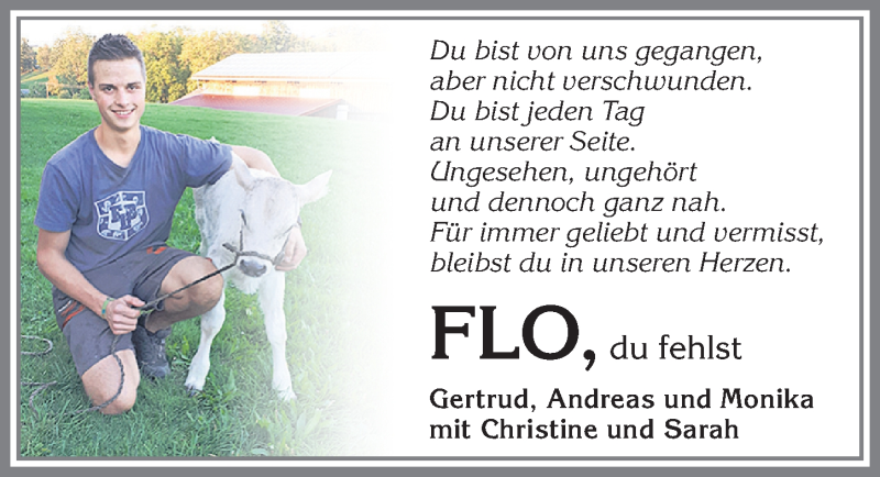  Traueranzeige für Florian Lankes vom 18.04.2020 aus Allgäuer Zeitung, Marktoberdorf