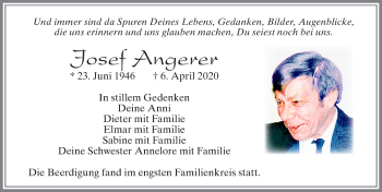 Traueranzeige von Josef Angerer von Allgäuer Zeitung, Marktoberdorf
