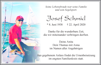Traueranzeige von Josef Schmid von Allgäuer Zeitung, Marktoberdorf
