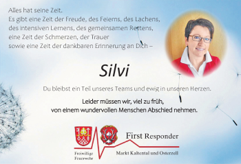 Traueranzeige von Silvi  von Allgäuer Zeitung, Kaufbeuren/Buchloe