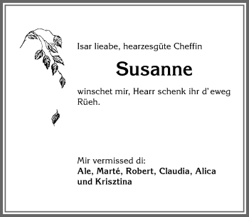 Traueranzeige von Susanne  von Allgäuer Anzeigeblatt