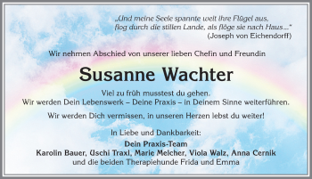 Traueranzeige von Susanne Wachter von Allgäuer Zeitung