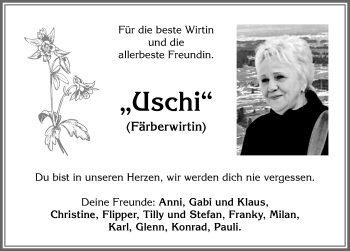 Traueranzeige von Uschi  von Allgäuer Zeitung, Füssen