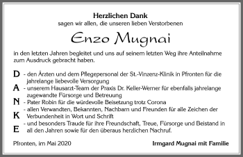 Traueranzeige von Enzo Mugnai von Allgäuer Zeitung, Füssen