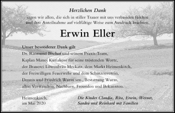 Traueranzeige von Erwin Eller von Der Westallgäuer