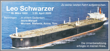 Traueranzeige von Leo Schwarzer von Memminger Zeitung