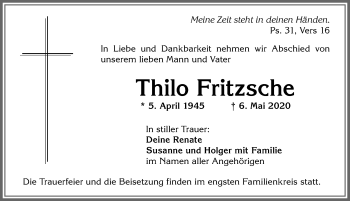 Traueranzeige von Thilo Fritzsche von Allgäuer Zeitung,Kempten