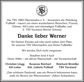 Traueranzeige von Werner  von Allgäuer Anzeigeblatt