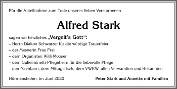 Traueranzeige von Alfred Stark von Allgäuer Zeitung