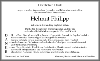 Traueranzeige von Helmut Philipp von Allgäuer Zeitung, Marktoberdorf