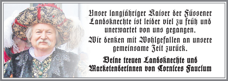  Traueranzeige für Manfred Wagner vom 18.06.2020 aus Allgäuer Zeitung, Füssen