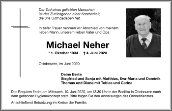 Traueranzeige von Michael Neher von Memminger Zeitung