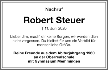 Traueranzeige von Robert Steuer von Memminger Zeitung