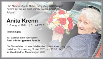 Traueranzeige von Anita Krenn von Memminger Zeitung