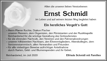 Traueranzeige von Ernst Schmidl von Allgäuer Zeitung, Marktoberdorf