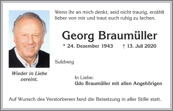 Traueranzeige von Georg Braumüller von Allgäuer Zeitung,Kempten