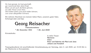 Traueranzeige von Georg Reisacher von Allgäuer Zeitung,Kempten