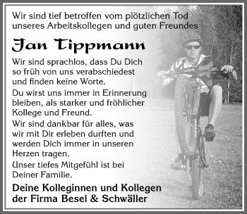 Traueranzeige von Jan Tippmann von Allgäuer Zeitung, Füssen
