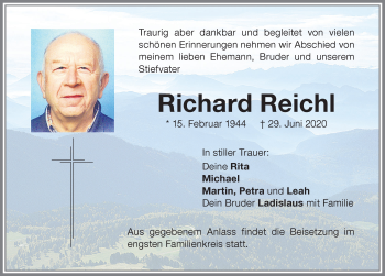 Traueranzeige von Richard Reichl von Memminger Zeitung
