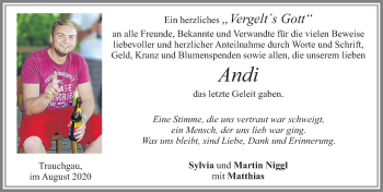 Traueranzeige von Andi  von Allgäuer Zeitung, Füssen