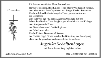 Traueranzeige von Angelika Scheibenbogen von Allgäuer Zeitung, Füssen