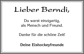 Traueranzeige von Bernd  von Allgäuer Zeitung, Marktoberdorf