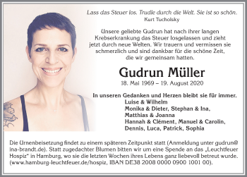Traueranzeige von Gudrun Müller von Allgäuer Zeitung, Marktoberdorf