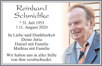 Traueranzeige von Reinhard Schmidtke von Allgäuer Zeitung, Füssen