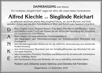 Traueranzeige von Alfred Kiechle von Allgäuer Zeitung,Kempten