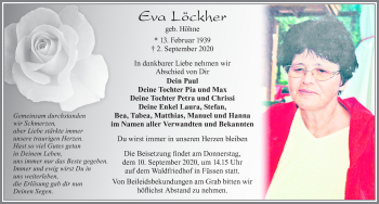 Traueranzeige von Eva Löckher von Allgäuer Zeitung, Füssen