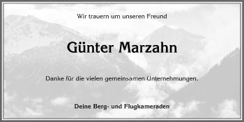 Traueranzeige von Günter Marzahn von Allgäuer Anzeigeblatt