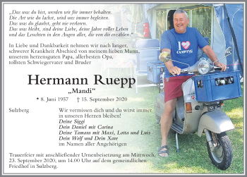 Traueranzeige von Hermann Ruepp von Allgäuer Zeitung,Kempten