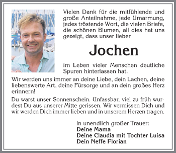 Traueranzeige von Jochen  von Allgäuer Zeitung, Kaufbeuren/Buchloe
