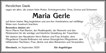 Traueranzeige von Maria Gerle von Allgäuer Zeitung, Marktoberdorf