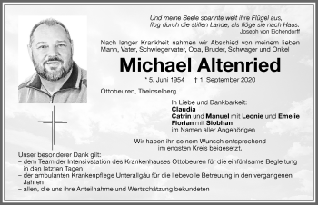 Traueranzeige von Michael Altenried von Memminger Zeitung