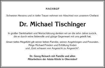 Traueranzeige von Michael Tischinger von Allgäuer Anzeigeblatt