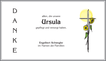 Traueranzeige von Ursula  von Allgäuer Anzeigeblatt