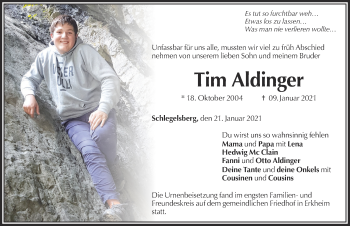 Traueranzeige von Tim Aldinger 