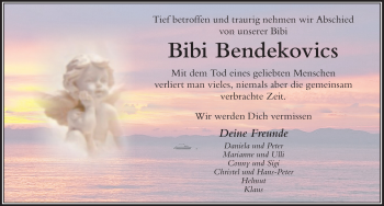 Traueranzeige von Bibi Bendekovics von Der Westallgäuer