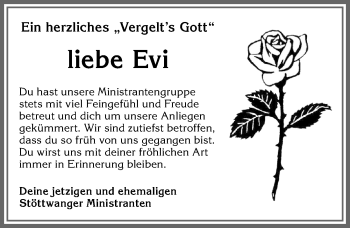 Traueranzeige von Evi  von Allgäuer Zeitung, Kaufbeuren/Buchloe