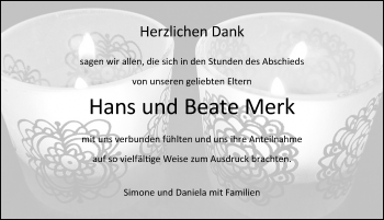 Traueranzeige von Hans Merk von Memminger Zeitung
