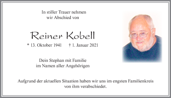 Traueranzeige von Reiner Kobell von Allgäuer Zeitung, Füssen