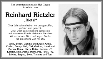 Traueranzeige von Reinhard Rietzler von Allgäuer Zeitung, Marktoberdorf